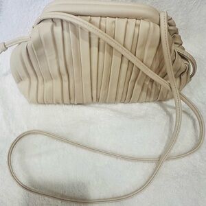 Vegan leather cream colored cross body